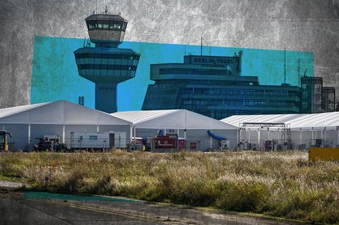 Flüchtlingsunterkunft Tempelhof in einer grafischen Aufbereitung
