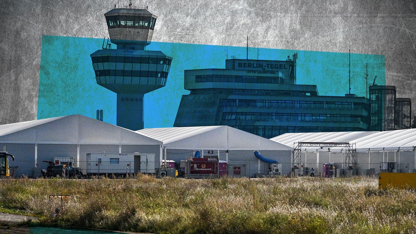 Flüchtlingsunterkunft Tempelhof in einer grafischen Aufbereitung