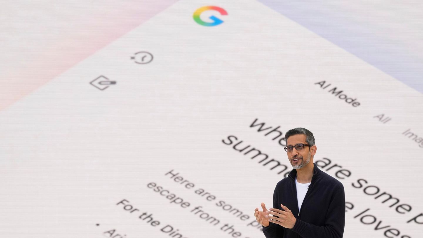 Google-Chef Sundar Pichai präsentiert den KI-Modus für die Suchmaschine