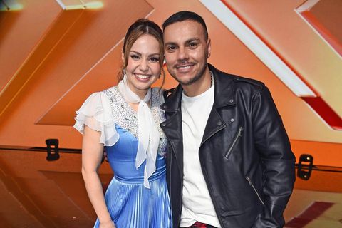 Das Bild zeigt Tänzerin Christina Hänni mit Comedian Osan Yaran bei den Proben zu "Let's Dance"