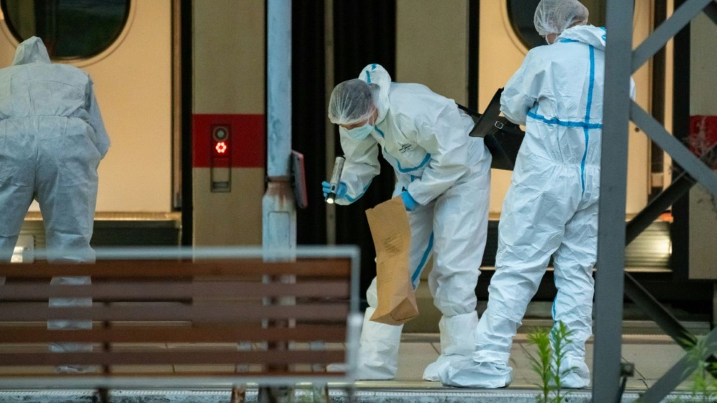 Forensische Polizeikräfte am Hamburger Hauptbahnhof