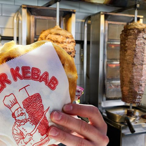 Das Logo vom Dönermann - wenn man hinschautn sieht man: Der Bart ist eher französisch als türkisch