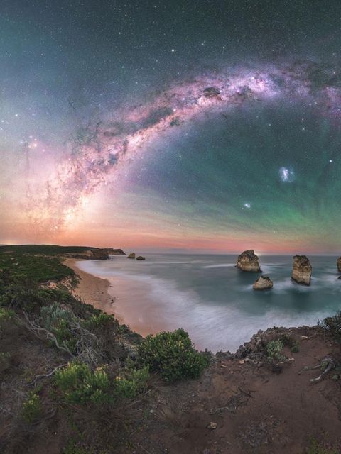 Diamond Beach mit Milchstraße in Australien