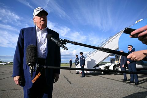 US-Präsident Donald Trump am Sonntag in New Jersey
