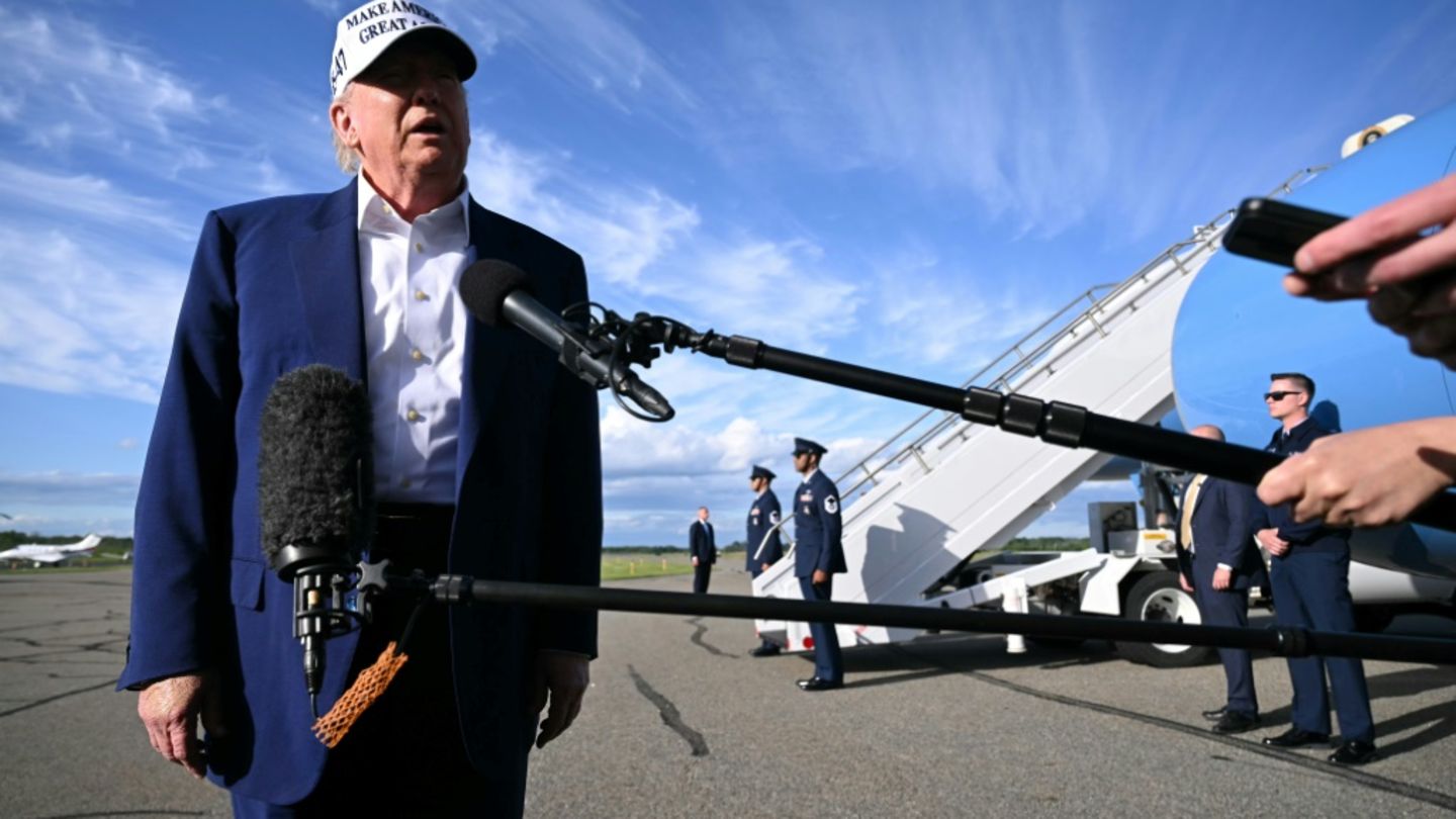 US-Präsident Donald Trump am Sonntag in New Jersey