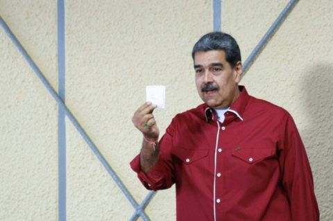 Nicolás Maduro bei der Stimmabgabe in Caracas