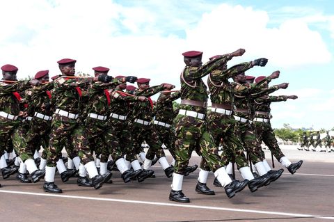 Spezialkräfte des Militärs von Uganda bei einer Vorführung Mitte Mai