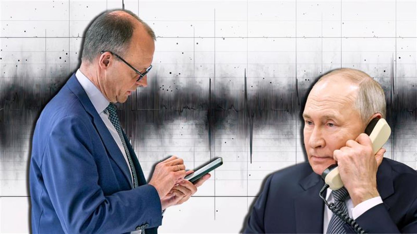 Illustration Merz und Putin