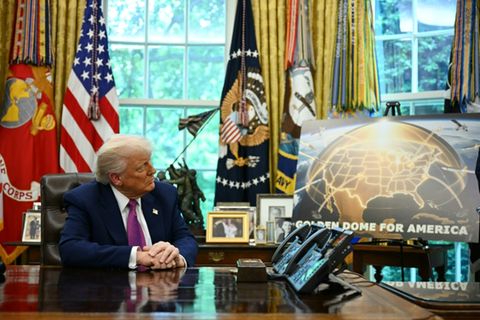 US-Präsident Donald Trump präsentiert den "Golden Dome"