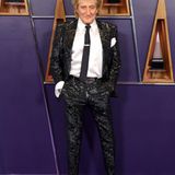 Rod Stewart zeigte sich mit Anzug und Krawatte auf dem roten Teppich. Der 80-Jährige wurde bei den American Music Awards mit dem Lifetime Achievement Award für sein musikalisches Lebenswerk geehrt