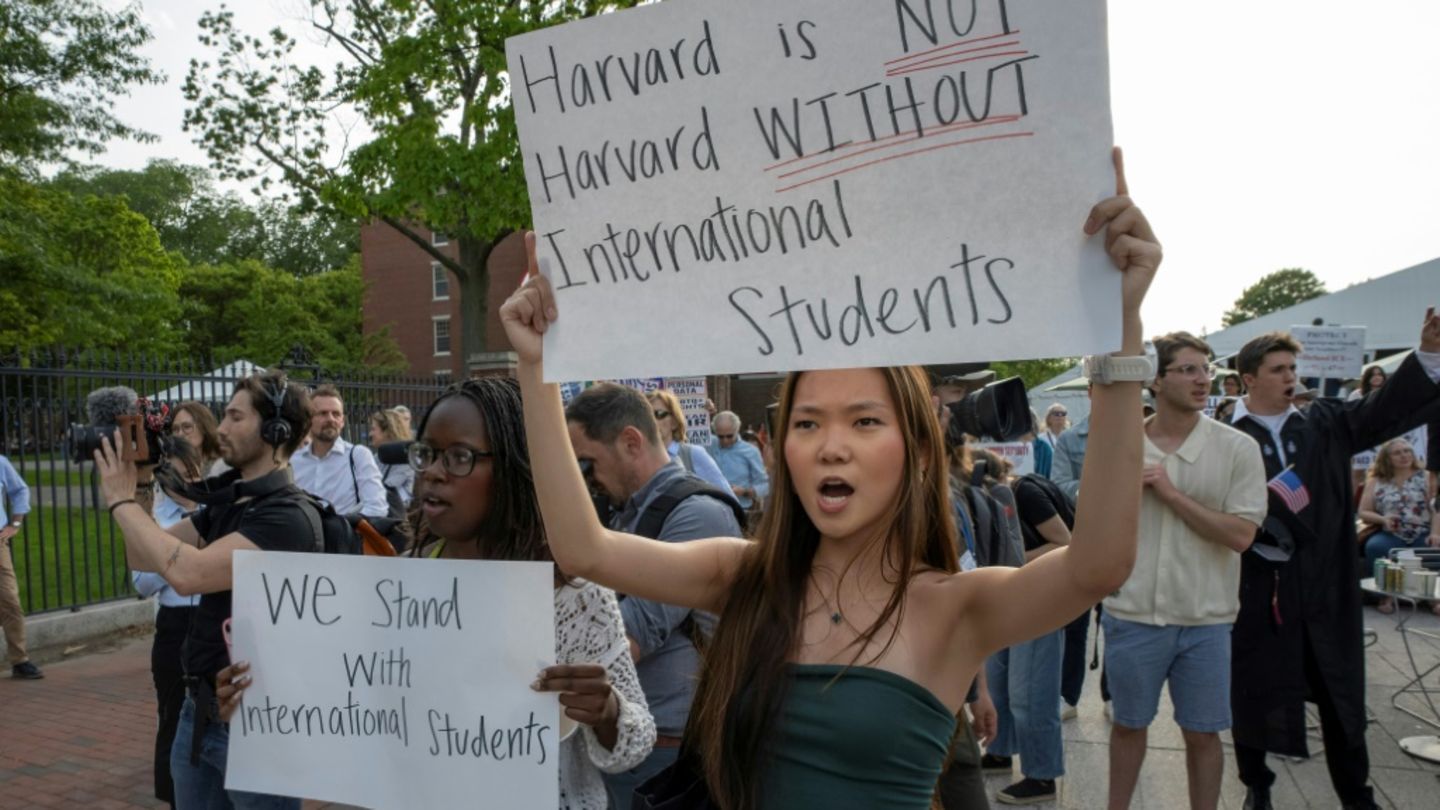 Protestierende Studenten in Harvard