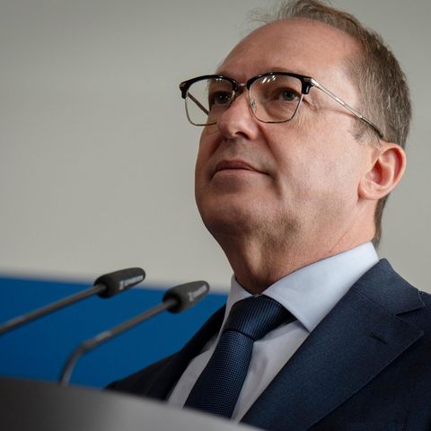 Federal Interior Minister Alexander Dobrindt at a press conference