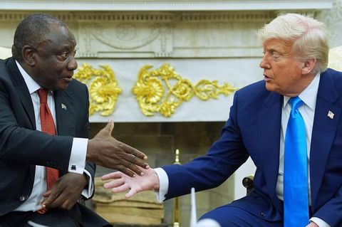 US-Präsident Donald Trump trifft den südafrikanischen Präsidenten Cyril Ramaphosa im Oval Office