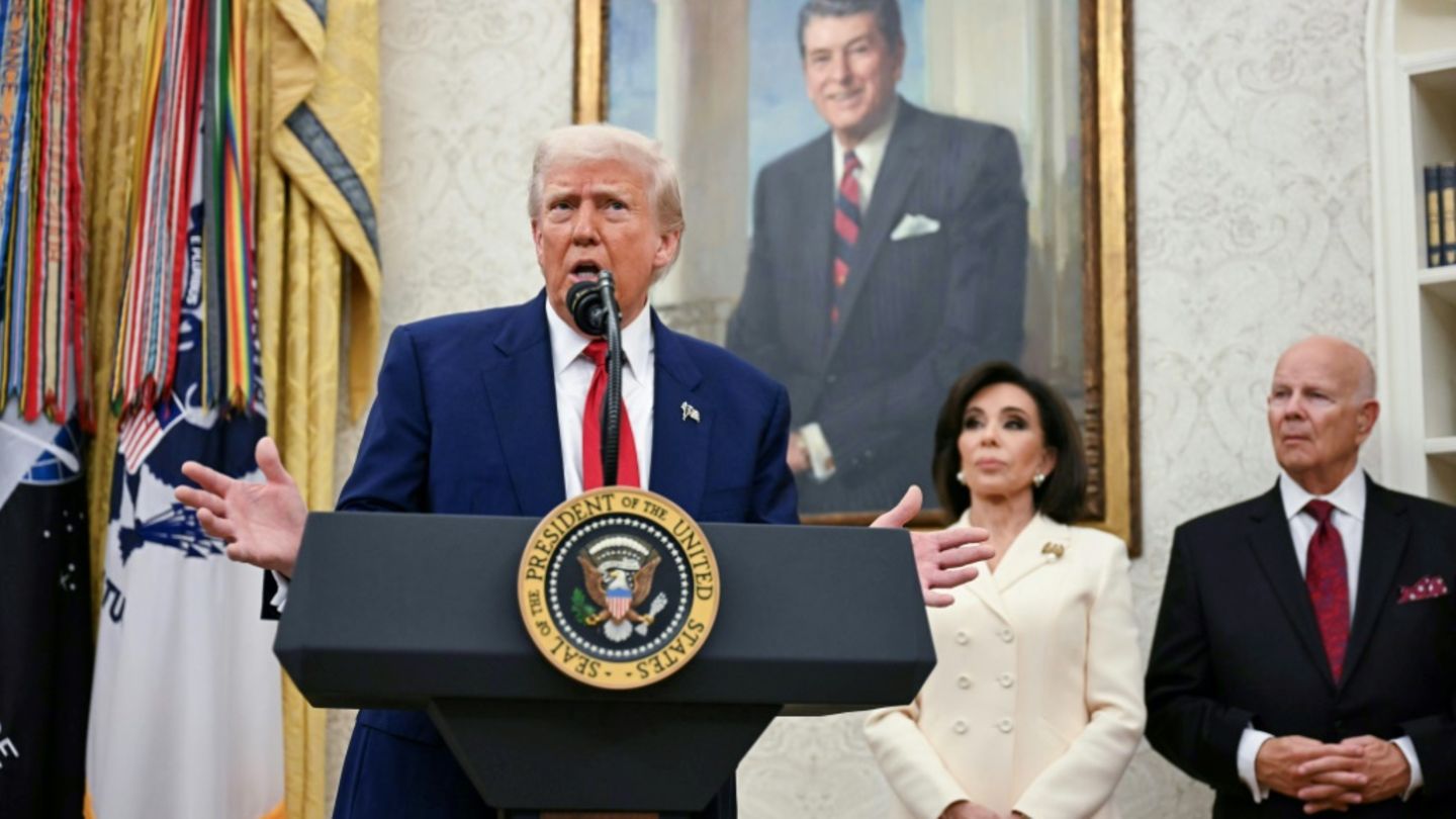US-Präsident Trump spricht im Weißen Haus