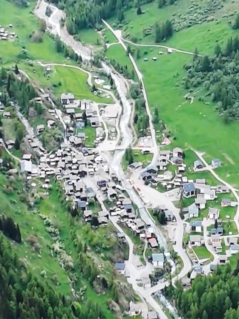 Vorher-Nachher-Aufnahmen: Luftbilder zeigen das Ausmaß der Zerstörung in Blatten