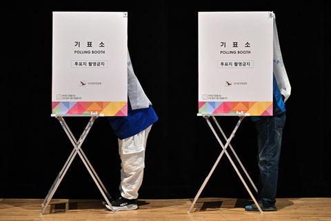 Stimmabgabe in Südkorea