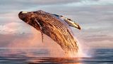 Ein Buckelwal beim Sprung aus dem Wasser