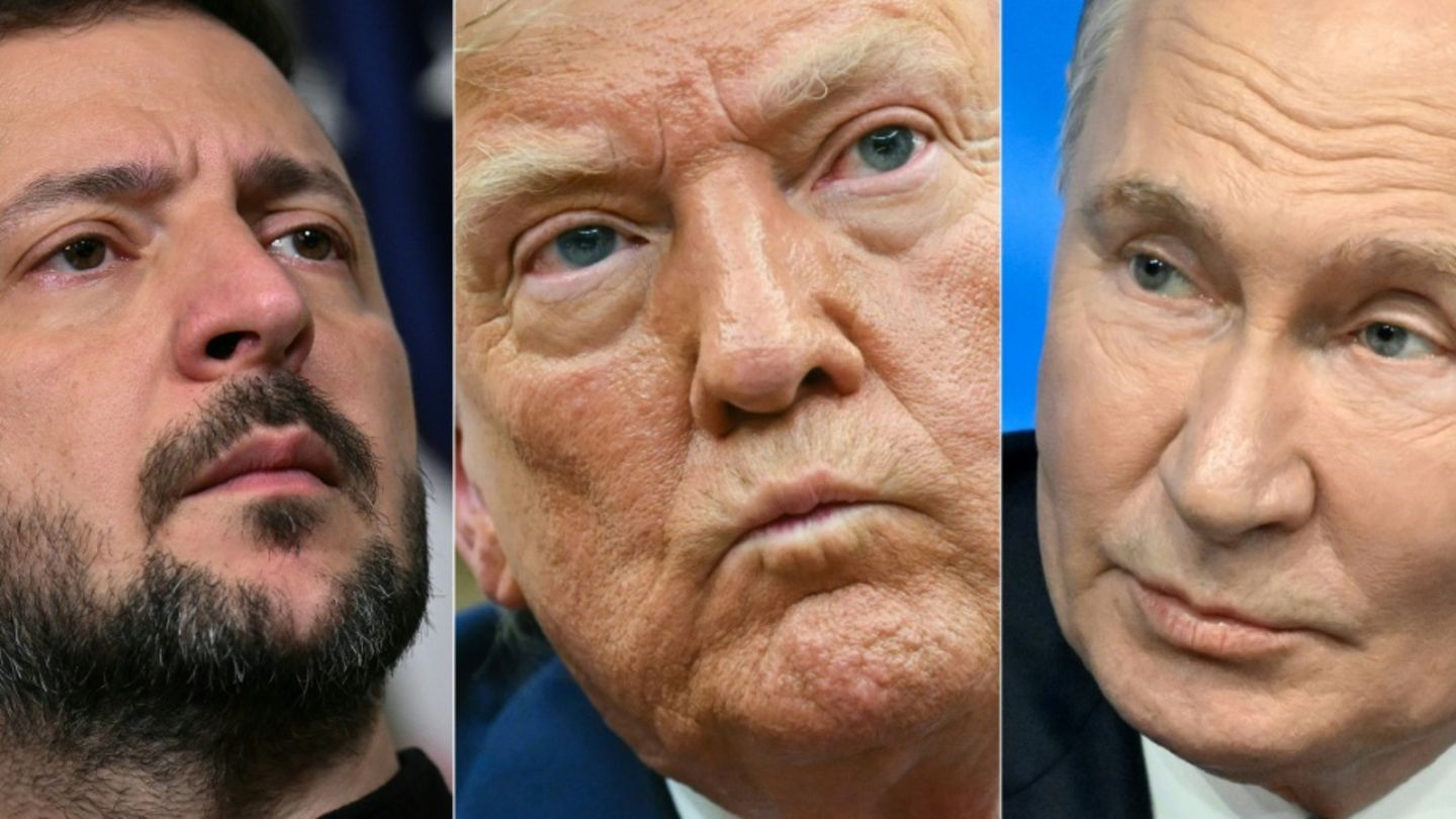 Wolodymyr Selenskyj (von links), Donald Trump und Wladimir Putin