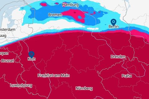 Eine Karte zeigt das Wetter