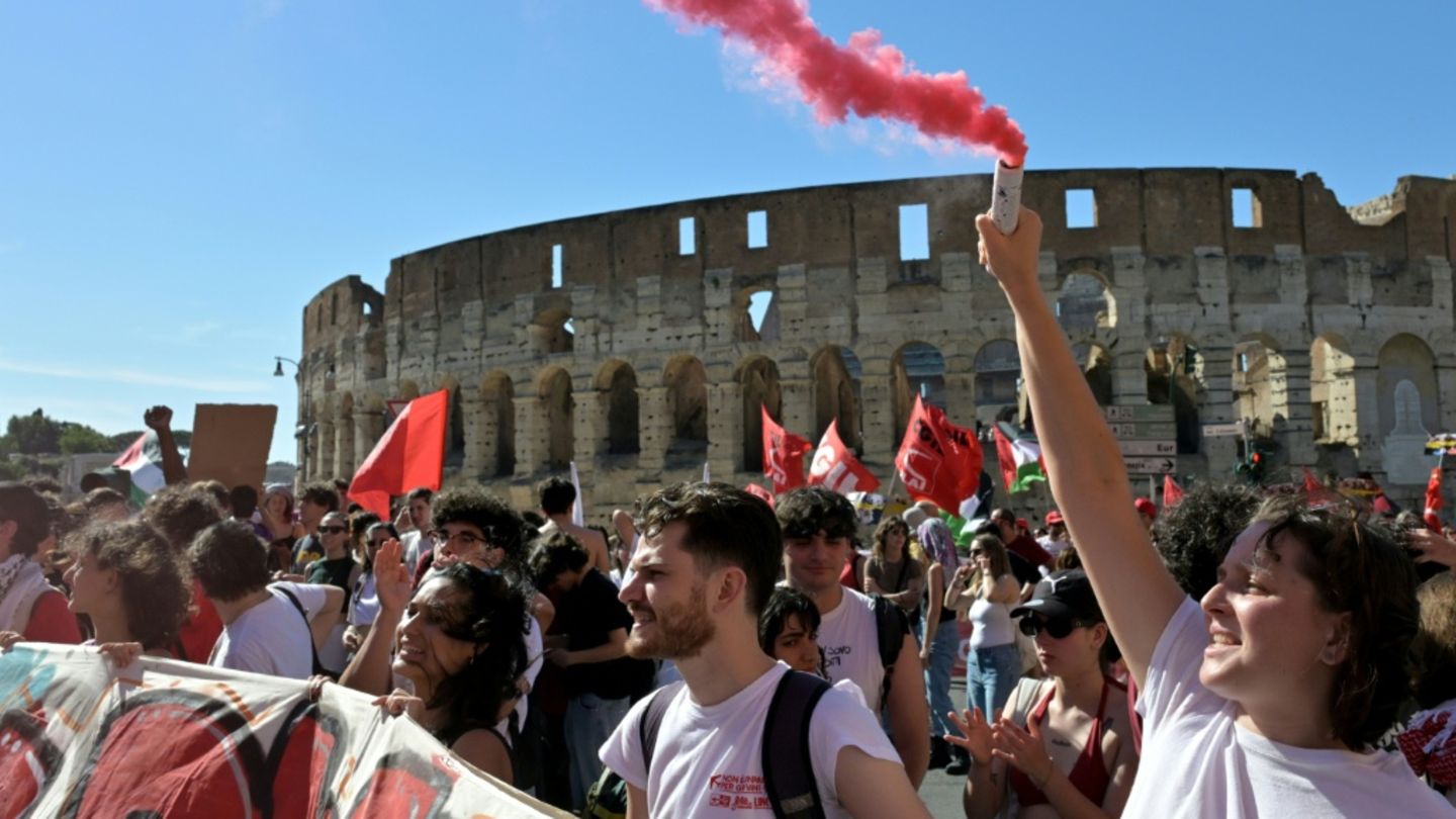 Demonstranten in Rom
