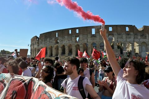 Demonstranten in Rom