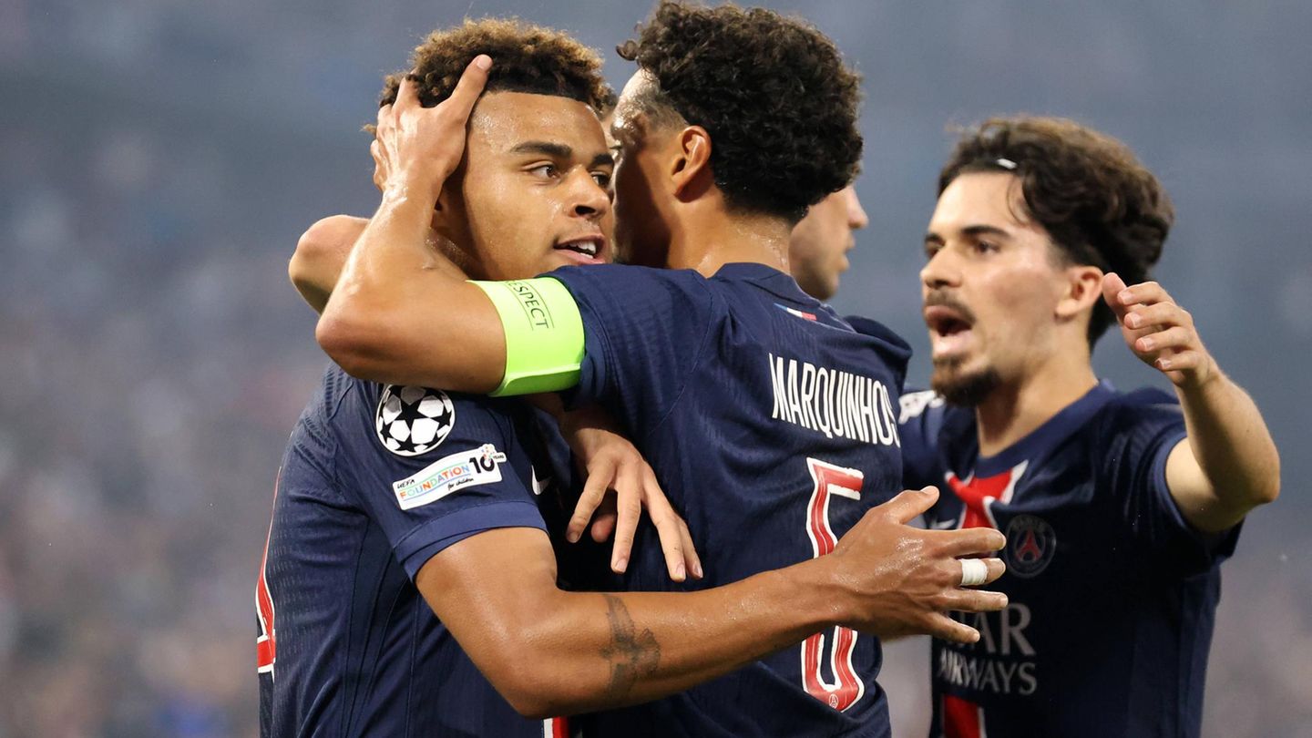 Champions League: Jubel des Torschützen Désiré Doué