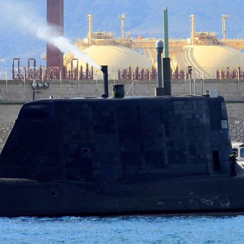 Die "HMS Ambush", eines der Atom-U-Boote Großbritanniens, liegt an einer Militärbasis