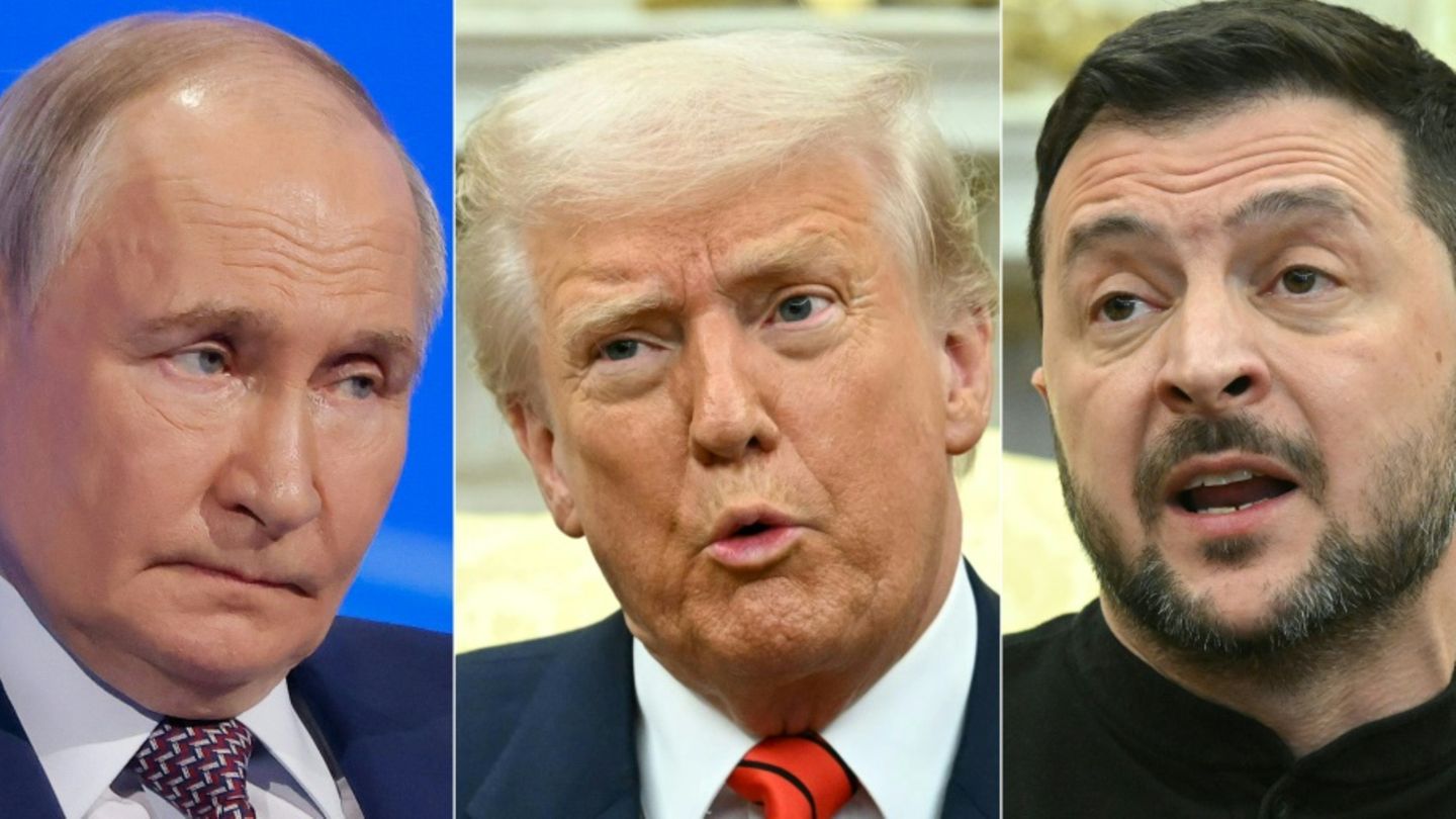 Wladimir Putin, Donald Trump und Wolodymyr Selenskyj