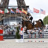 Athina Onassis tritt beim Longines Paris Eiffel Jumping auf dem Champ de Mars in Paris an