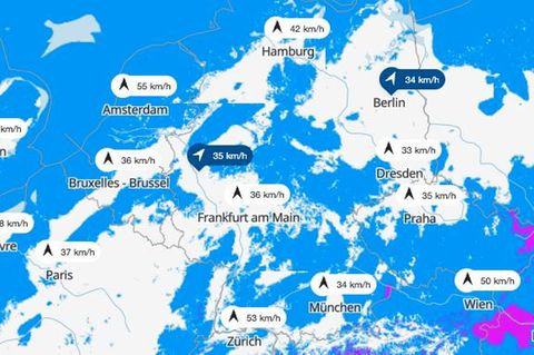 Unwetter: Eine Wetterkarte