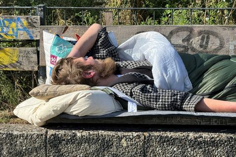 Wohnungsloser Mann in Berlin