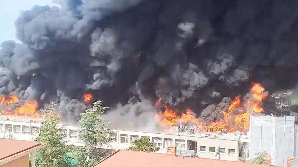 Viterbo: Universität in Italien steht in Flammen – komplettes Stockwerk stürzt ein Viterbo: Universität in Italien steht in Flammen – komplettes Stockwerk stürzt ein
