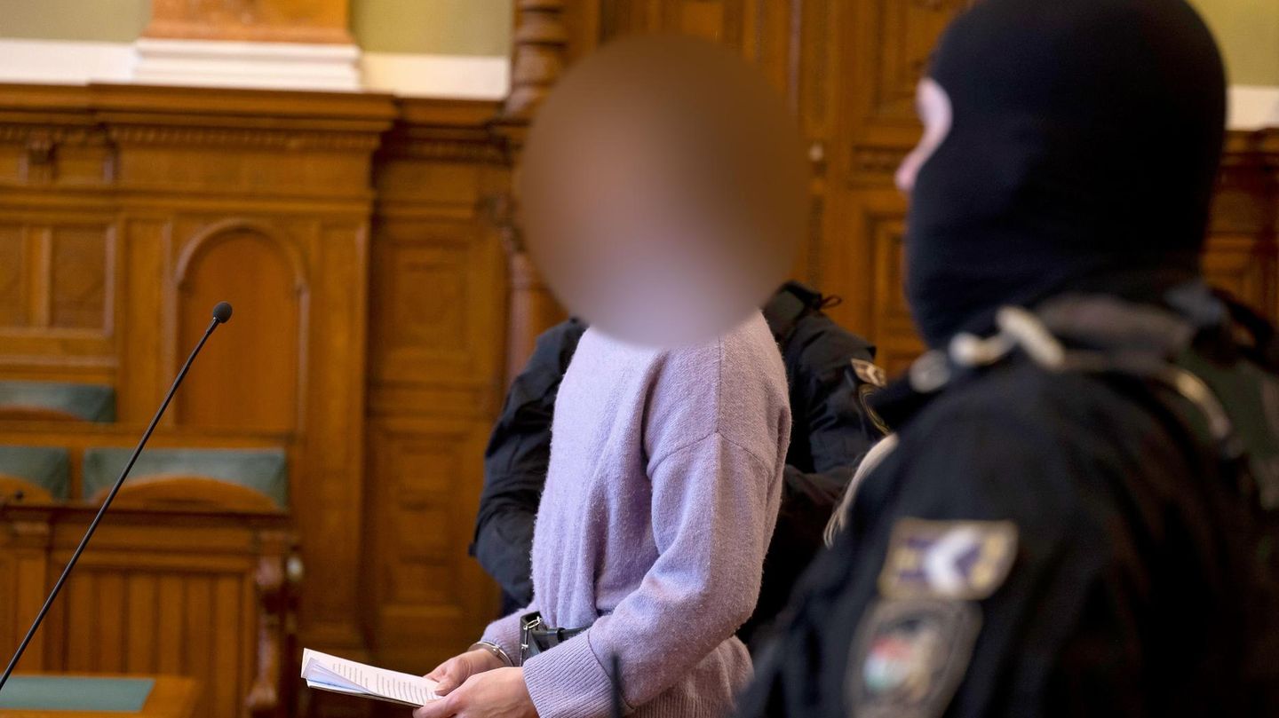 Maja T. steht in Ungarn in einem Gerichtssaal