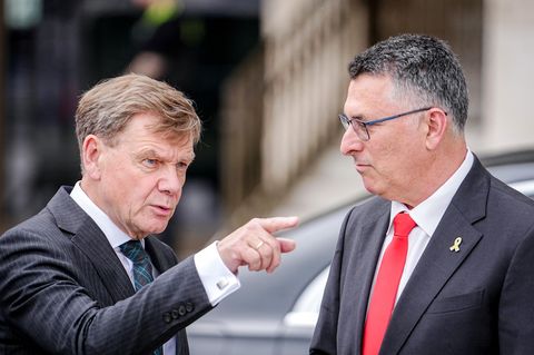 Außenminister Johann Wadephul (l.) und sein israelischer Amtskollege Gideon Saar besuchten gemeinsam das Holocaust-Mahnmal