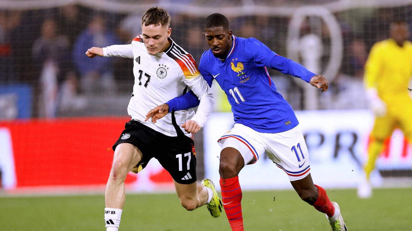 Deutschland und Frankreich: Florian Wirtz im Zweikampf mit Ousmane Dembélé – Wiedersehen in Nations League