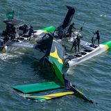 Ein F50 Renn-Katamaran der SailGP