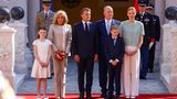 Emmanuel und Brigitte Macron wurden in Monaco von Fürst Albert und seiner Familie empfangen