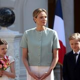 Fürstin Charlène mit ihren beiden Zwillingen Jacques und Gabriella,