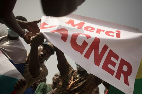 "Danke Wagner": Demonstration in Bamako im Februar 2022
