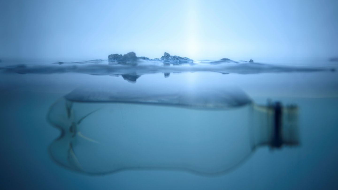 Plastikflasche im Meer