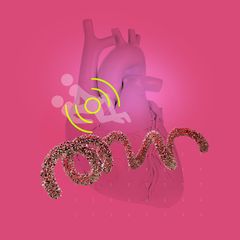 Atemnot eines Patienten: Illustration eines Herzens, eines Paares beim Sex und eines Bakteriums
