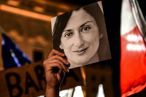 Ein Foto der ermordeten Journalistin Caruana Galizia