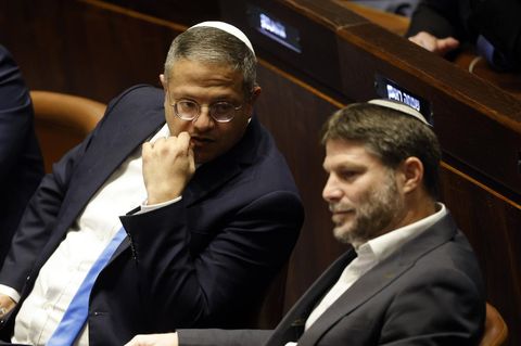 Israels ultrarechte Köpfe: Polizeiminister Itamar Ben-Gvir (l.). und Finanzminister Bezalel Smotrich