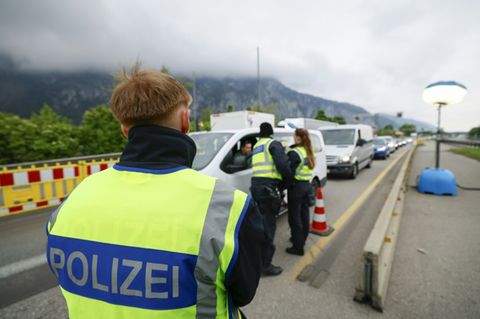 Polizeikontrolle an deutscher Grenze