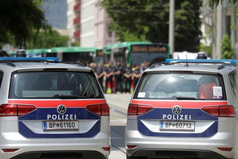 Polizeiwagen in Graz
