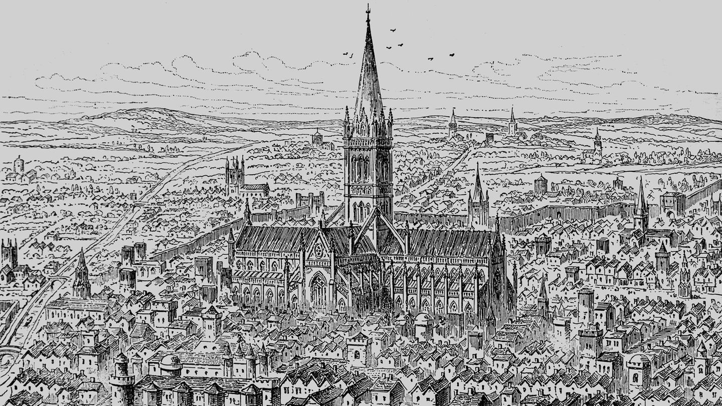St.-Pauls-Kathedrale in London im 14. Jahrhundert