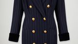 Nadelstreifen Blazer Kleid mit goldenen Knöpfen von Lady Di