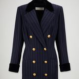 Nadelstreifen Blazer Kleid mit goldenen Knöpfen von Lady Di