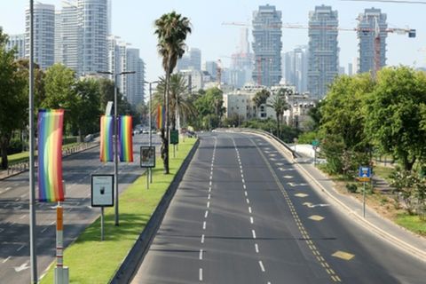 Leere Straßen in Tel Aviv