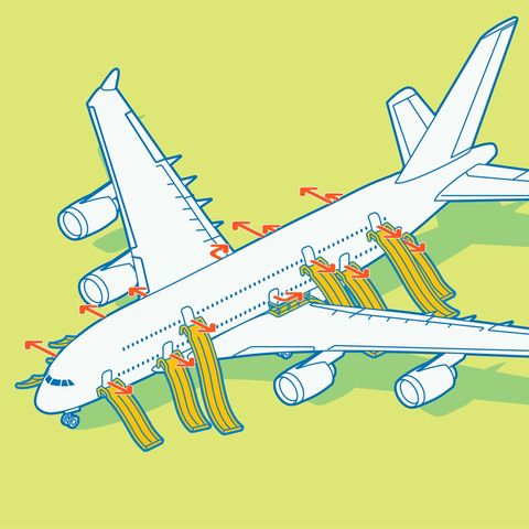 Flugzeugunglück: Karte mit Notausgängen